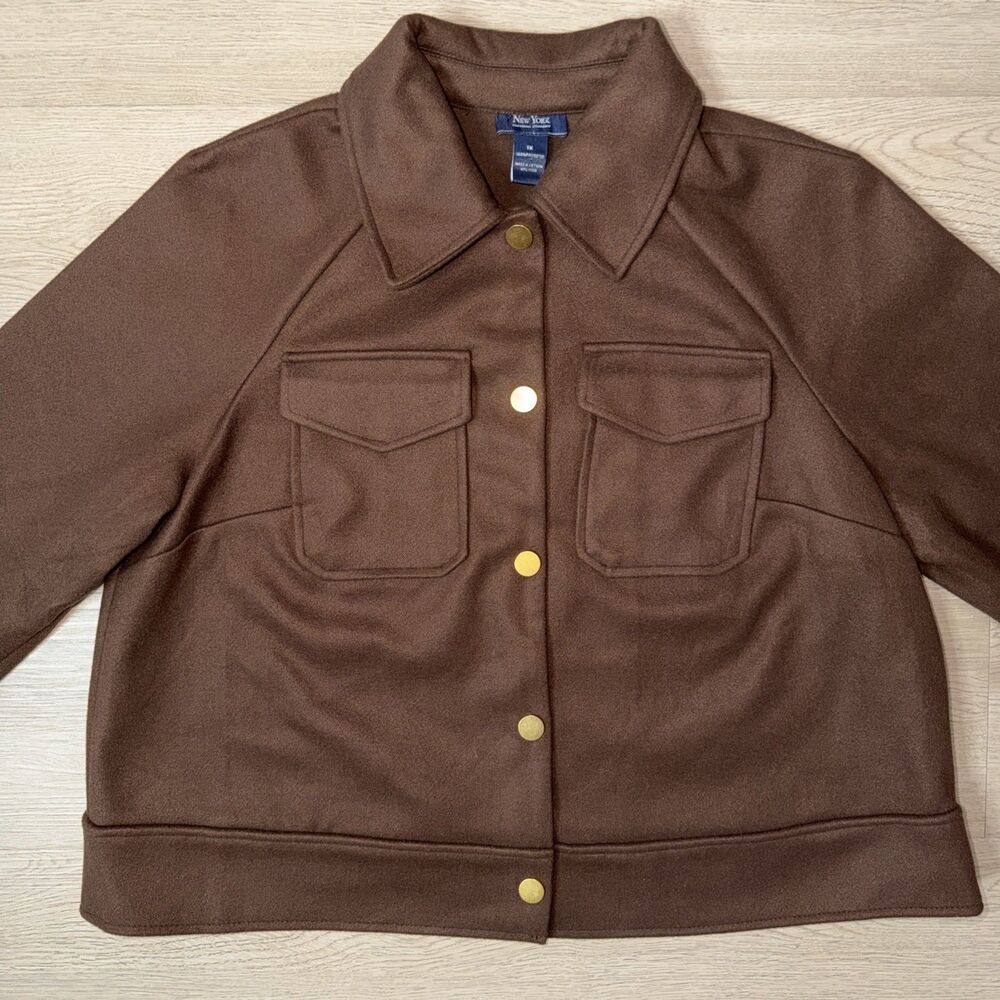 L.L. Bean Brown Button-Front Utility Jacket - Picture 3 of 9